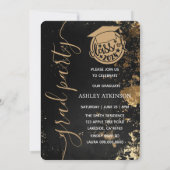 Gepersonaliseerde gouden  glitter foto Afstuderen Kaart (Achterkant)