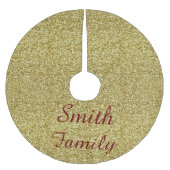 Gepersonaliseerde Gouden Glitter Kerstboom Rok (Voorkant)