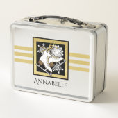 Gepersonaliseerde gouden glitter zwart wit ijs Sch (Achterkant)