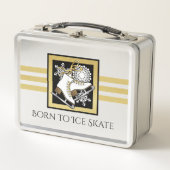 Gepersonaliseerde gouden glitter zwart wit ijs Sch (Voorkant)