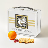 Gepersonaliseerde gouden glitter zwart wit ijs Sch