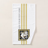 Gepersonaliseerde gouden glitter zwart wit ijs Sch Bad Handdoek (Handdoek)