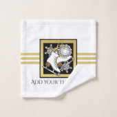 Gepersonaliseerde gouden glitter zwart wit ijs Sch Bad Handdoek (Wasdoekje)