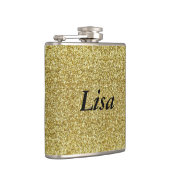 Gepersonaliseerde gouden glitterfles heupfles (Rechts)
