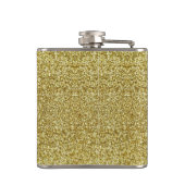 Gepersonaliseerde gouden glitterfles heupfles (Achterkant)