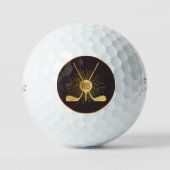 Gepersonaliseerde gouden golfclubs golfballen (Voorkant)