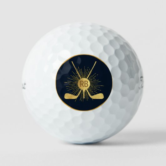 Gepersonaliseerde gouden golfclubs golfballen (Voorkant)