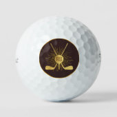 Gepersonaliseerde gouden golfclubs golfballen (Voorkant)