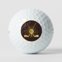 Gepersonaliseerde gouden golfclubs