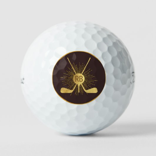 Gepersonaliseerde gouden golfclubs golfballen (Voorkant)