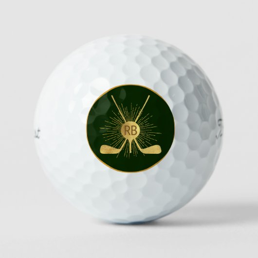 Gepersonaliseerde gouden golfclubs golfballen (Voorkant)