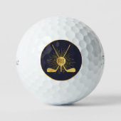 Gepersonaliseerde gouden golfclubs golfballen (Voorkant)
