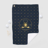 Gepersonaliseerde gouden golfclubs golfhanddoek (Insitu)