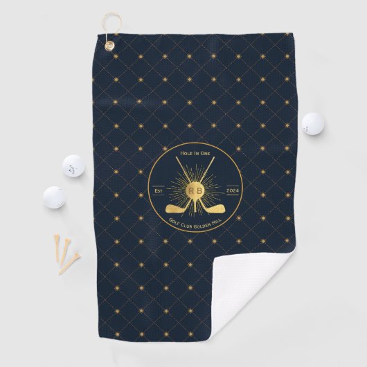 Gepersonaliseerde gouden golfclubs golfhanddoek (Insitu)