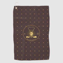 Gepersonaliseerde gouden golfclubs golfhanddoek