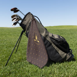 Gepersonaliseerde gouden golfclubs golfhanddoek
