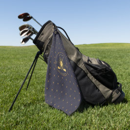 Gepersonaliseerde gouden golfclubs golfhanddoek