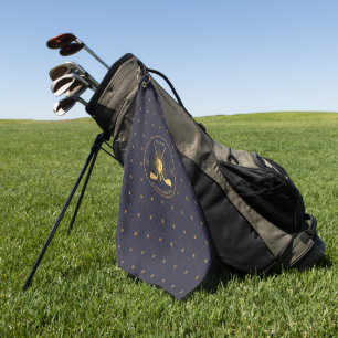Gepersonaliseerde gouden golfclubs golfhanddoek
