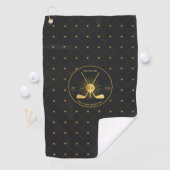 Gepersonaliseerde gouden golfclubs golfhanddoek (Insitu)