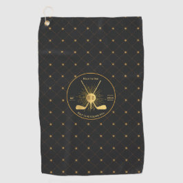 Gepersonaliseerde gouden golfclubs golfhanddoek