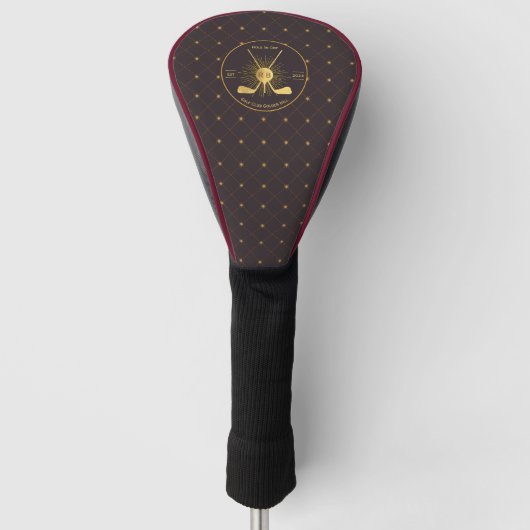 Gepersonaliseerde gouden golfclubs golfheadcover (Voorkant)