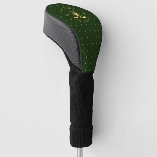 Gepersonaliseerde gouden golfclubs golfheadcover (Schuin)