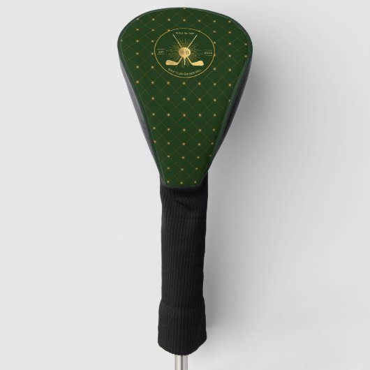 Gepersonaliseerde gouden golfclubs golfheadcover (Voorkant)