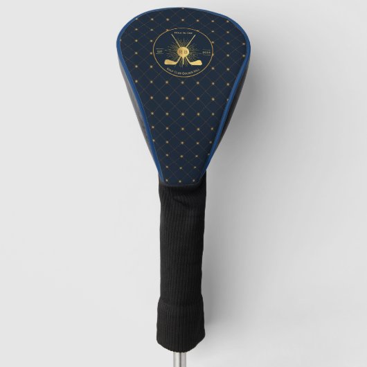 Gepersonaliseerde gouden golfclubs golfheadcover (Voorkant)