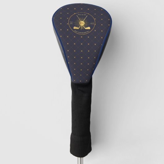 Gepersonaliseerde gouden golfclubs golfheadcover (Voorkant)