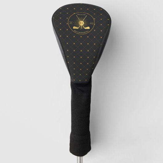 Gepersonaliseerde gouden golfclubs golfheadcover (Voorkant)