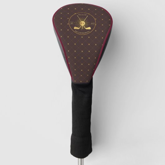 Gepersonaliseerde gouden golfclubs golfheadcover (Voorkant)