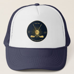 Gepersonaliseerde gouden golfclubs trucker pet