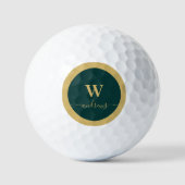 Gepersonaliseerde gouden groen en Naam handtekenin Golfballen (Voorkant)