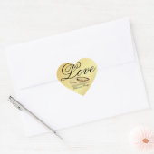 Gepersonaliseerde gouden hart Sticker liefde trouw (Envelop)