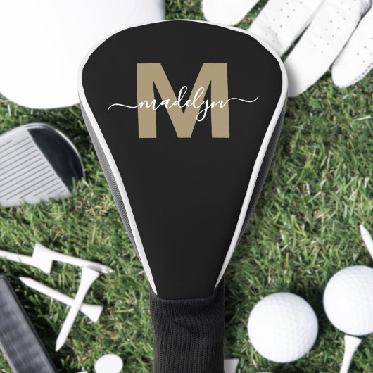 Gepersonaliseerde gouden Initiaal naam Monogram Golfheadcover