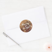 Gepersonaliseerde Gouden Kerst hand geletterde sti Ronde Sticker (Envelop)