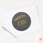 Gepersonaliseerde Gouden kleur Bruiloft Party Deco Ronde Sticker (Envelop)