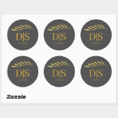 Gepersonaliseerde Gouden kleur Bruiloft Party Deco Ronde Sticker (Vel)