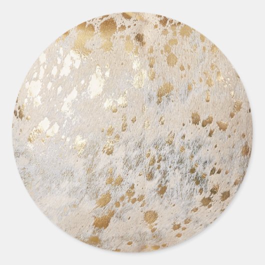 Gepersonaliseerde gouden Koeienhuid Print Sticker (Voorkant)