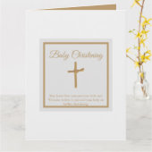 Gepersonaliseerde Gouden Kruis Baby doop doop Kaart (Gele Bloem)