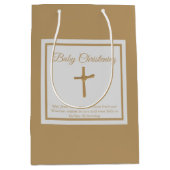 Gepersonaliseerde Gouden Kruis Baby doop doop Medium Cadeauzakje (Voorkant)