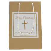 Gepersonaliseerde Gouden Kruis Baby doop doop Medium Cadeauzakje (Achterkant)