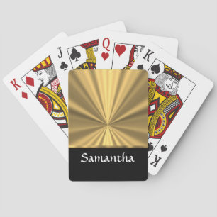 Gepersonaliseerde gouden look en zwart pokerkaarten