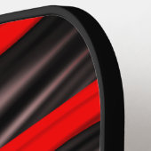 Gepersonaliseerde Gouden met Rood en Zwart Pickleball Paddle (Links Detail)