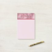 Gepersonaliseerde gouden metallic textuur blush ro post-it® notes (Op bureau)