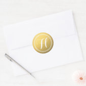 Gepersonaliseerde gouden Monogram Stickers (Envelop)