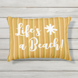 Gepersonaliseerde gouden mosterd groene streep buitenkussen