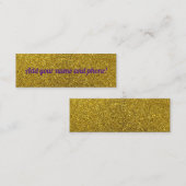 Gepersonaliseerde gouden mousserende glitter contactkaartje (Voorkant / Achterkant)