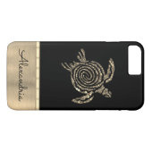 Gepersonaliseerde gouden mozaïek schildpad Case-Mate iPhone case (Achterkant (Horizontaal))