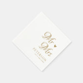Gepersonaliseerde gouden Mr & Mrs bruiloft servett Servet (Hoek)